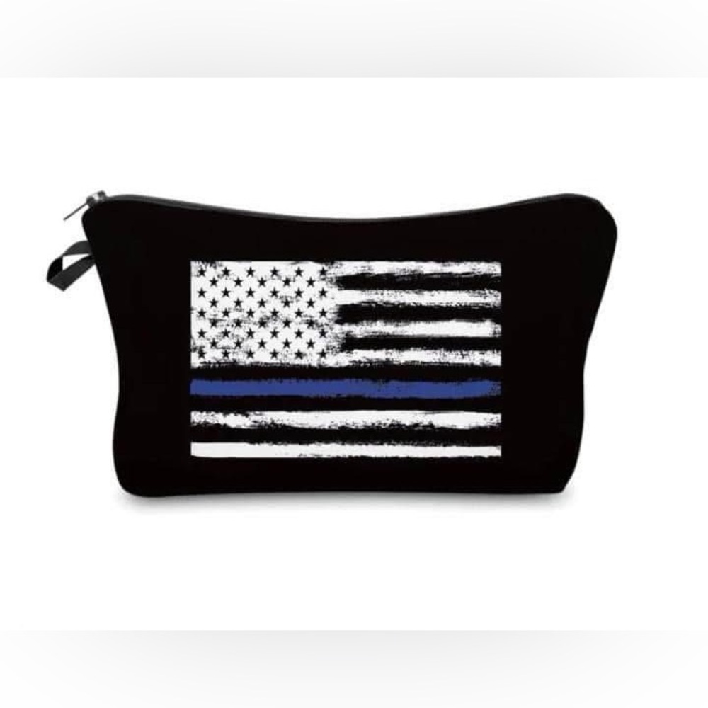 Blue Line Zipper Pouch